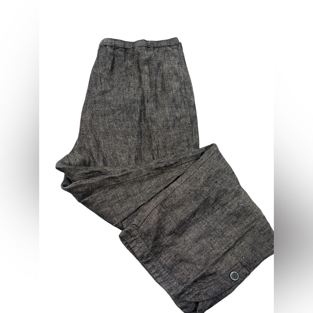 J. Jill Women's Brown/Flax 100% Linen Trousers Crop leg Sz 12 NWT